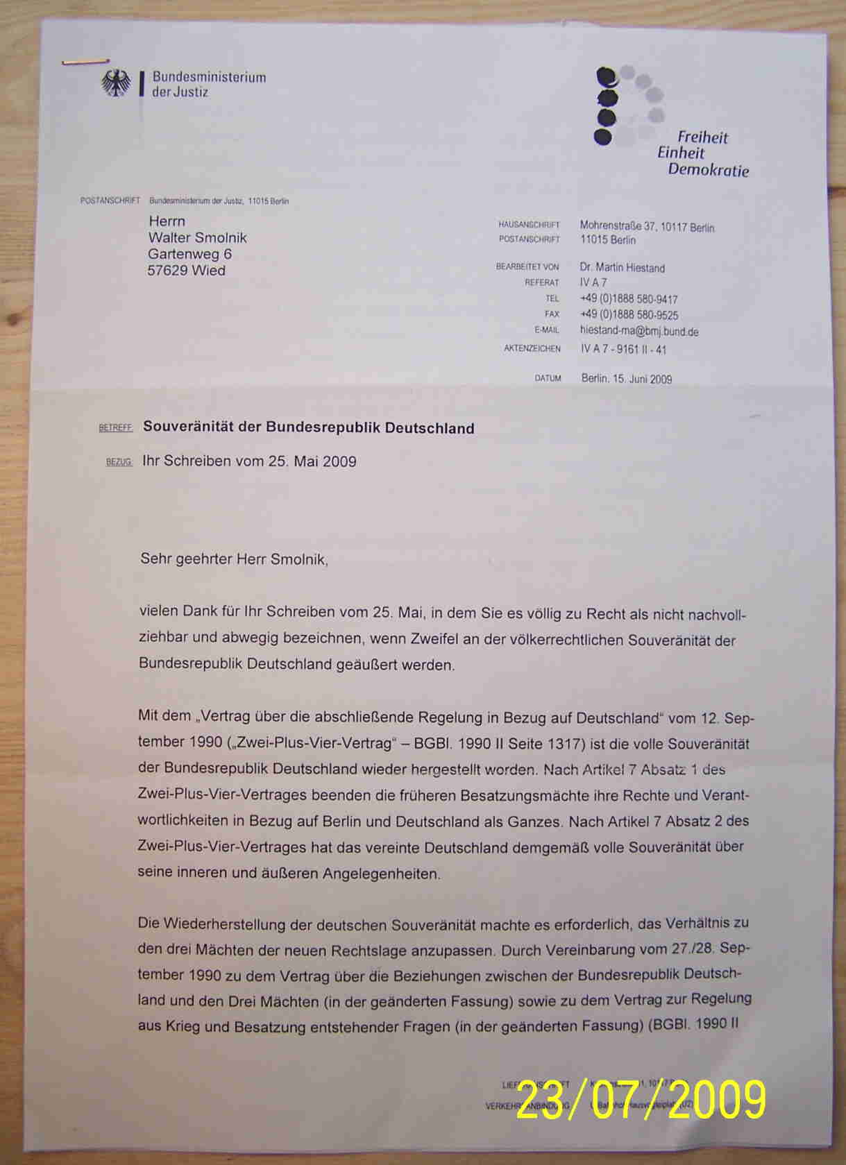 BMJ 1 Antwort BRD nichtb existent