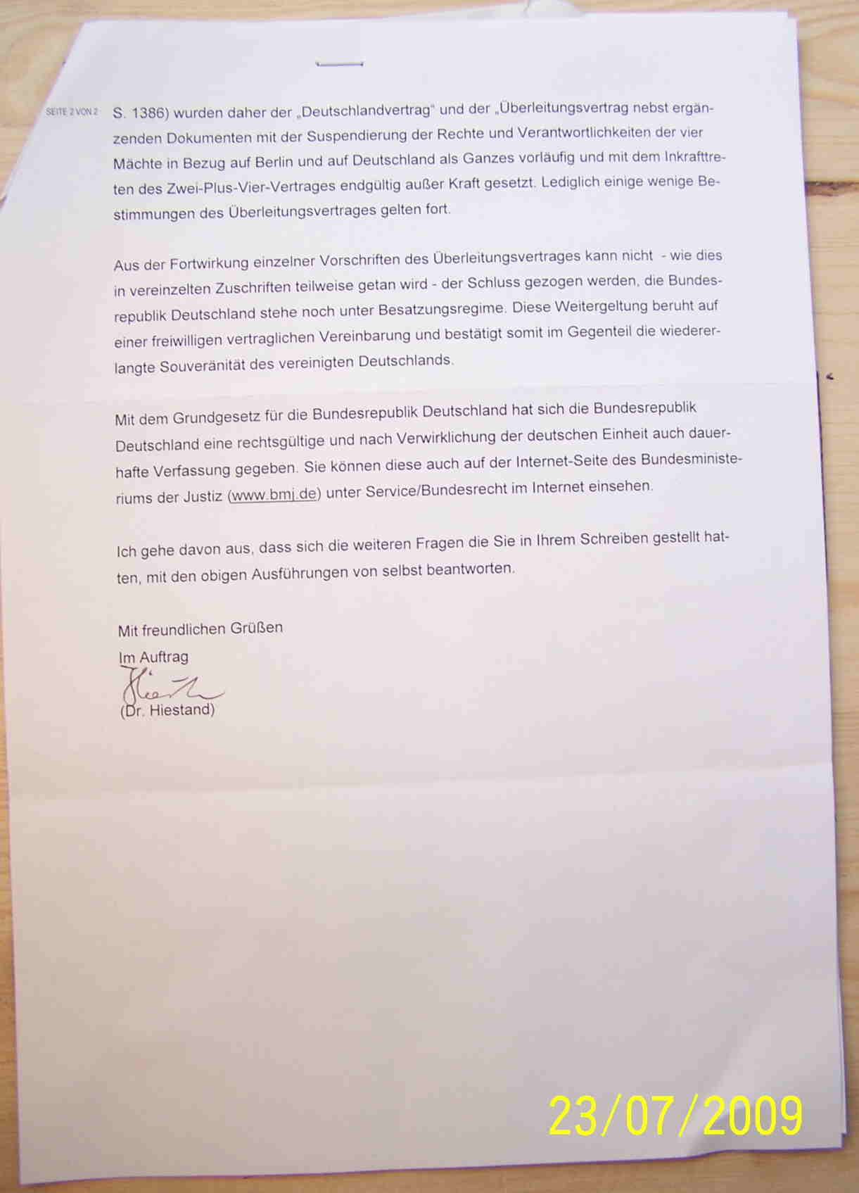 BMJ 2 Antwort BRD nicht existent