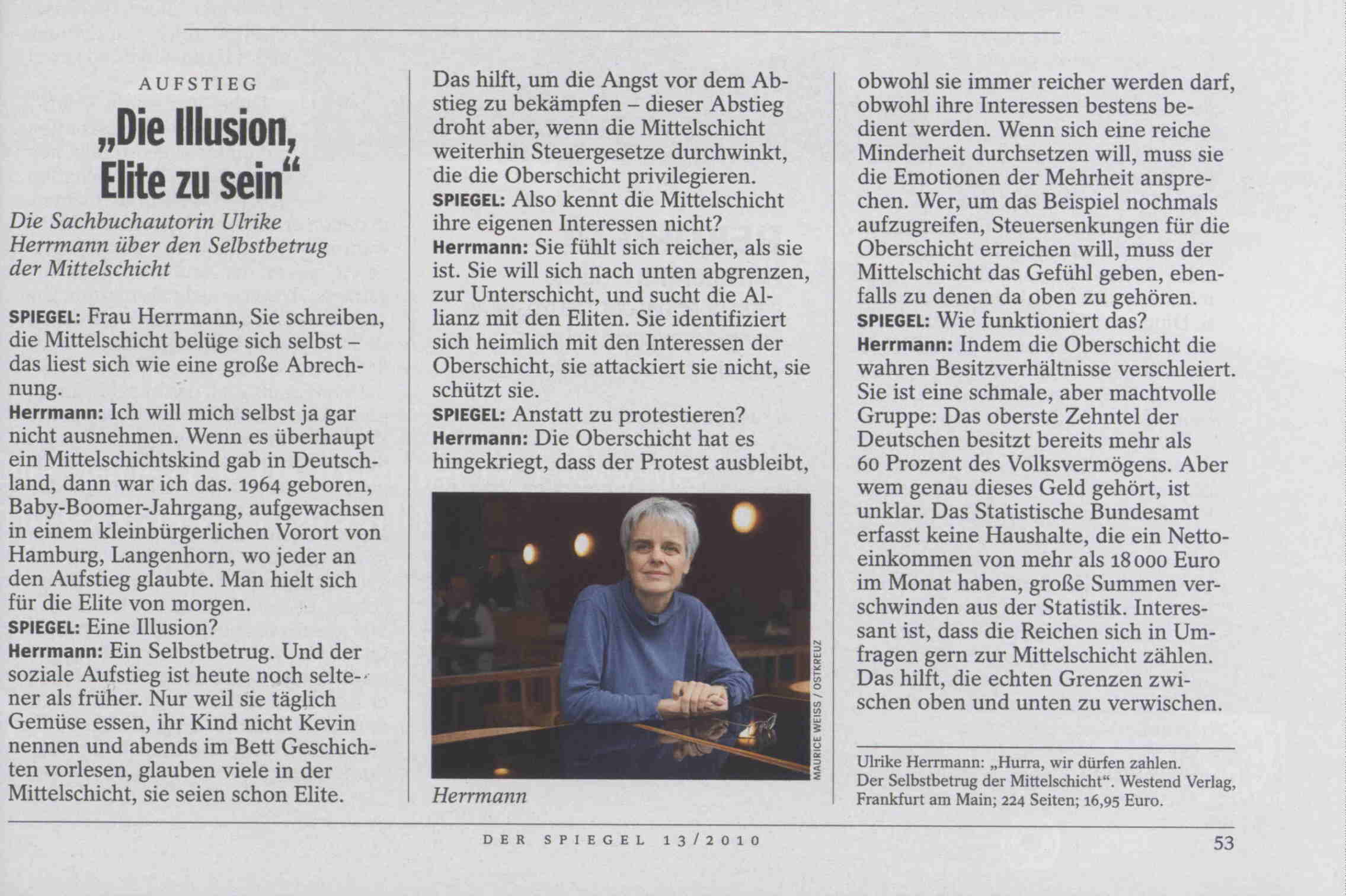 Die Illusion Elite zu sein Spiegel 13 2010