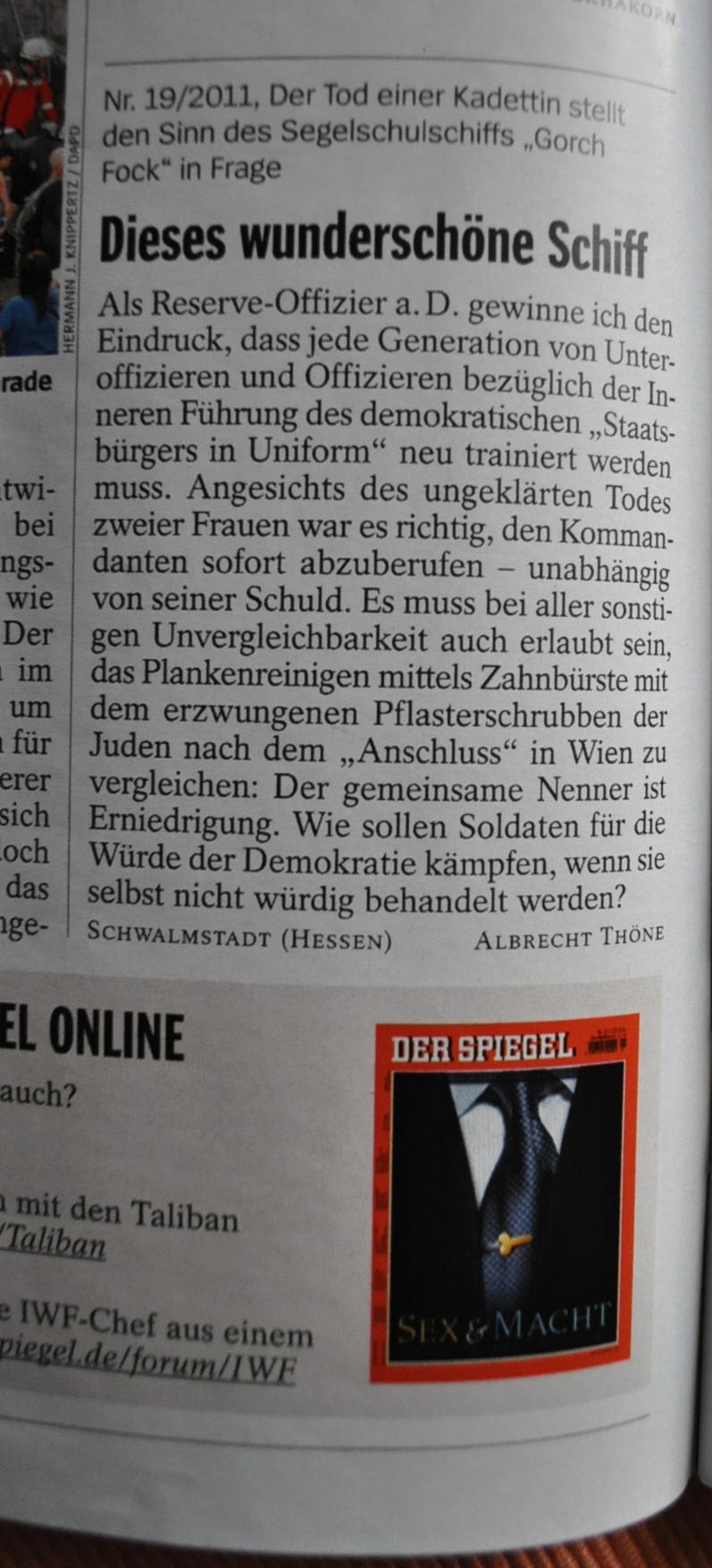 Gorch Fock Leserbrief