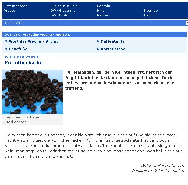 Korinthenkacker Korinthenkacker