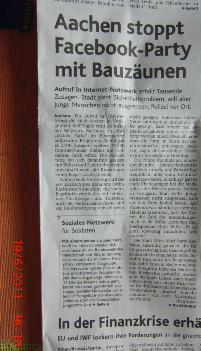 Party bitte hinterm Bauzaun