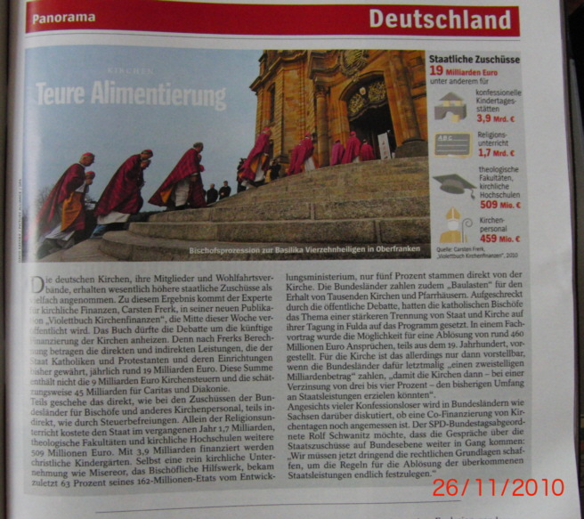 Staatliche Zuschüsse für Kirche Staatliche Zuschüsse für Kirche