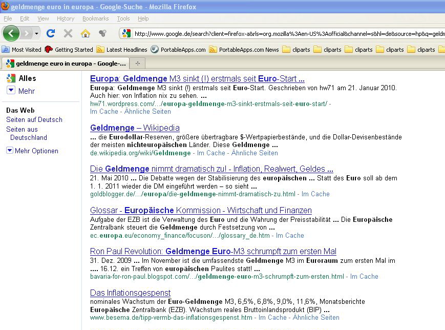 Geldmenge Euro in Europa